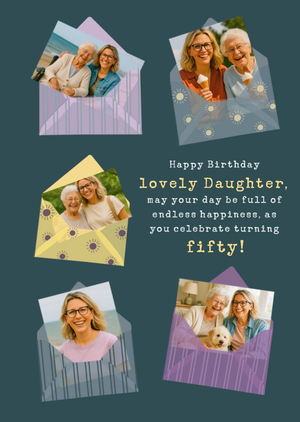 Endless Happiness Photo Upload Daughter 50th Birthday Card