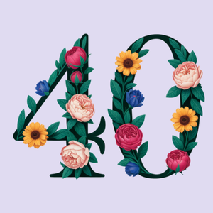 Moonpig Vintage Floral Illustrated 40th Birthday Card