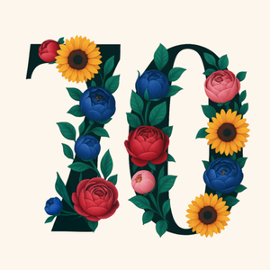 Moonpig Vintage Floral Illustrated 70th Birthday Card