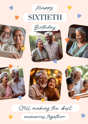 Happy Sixtieth Birthday Photo Upload Card