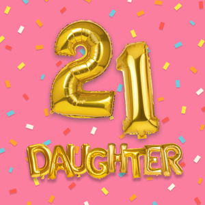 Moonpig Daughter Gold Balloons 21st Birthday Card