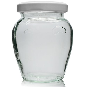 720ml Recycled Glass Jam Jar With Lid - White