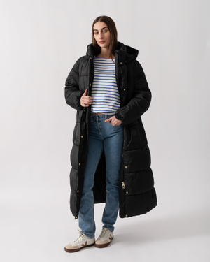Joules Pitchside Womens Long Padded Jacket - Black