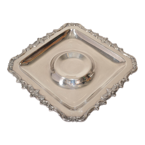 1940s Heavy Towle Silver Plate Company Trade Mark Square Serving Platter French Provincial