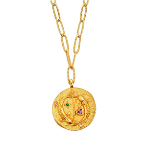 Constellations Pisces Double-Sided Coin Necklace