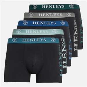 Henleys Mens Kelpar Five Pack Boxers Black Multi