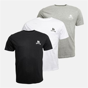 Money Mens Three Pack Lounger Mix T-Shirts White/Grey Marl/Black