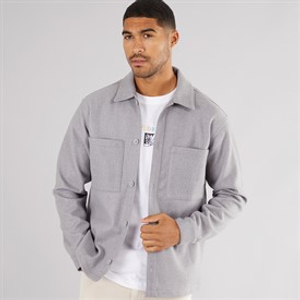 JACK & JONES Mens Baxter Overshirt Light Grey Marl
