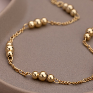 Signature Gold Plated Triple Beaded Anklet