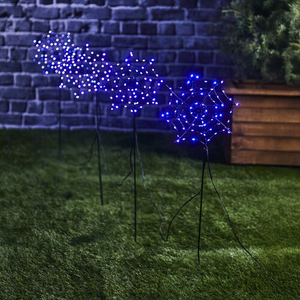 Set of 4 LED Spiderweb Silhouette Path Lights