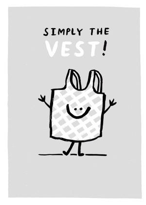 Simply The Vest Illustrated Birthday Card