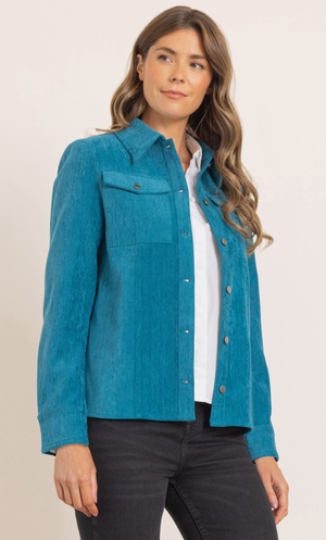 Textured Button Jacket - Dark/Teal