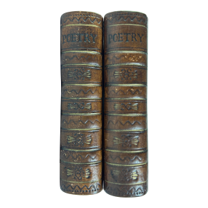 Late 20th Century, Faux Poetry Books Style, Ceramic Bookends - 2 Pieces