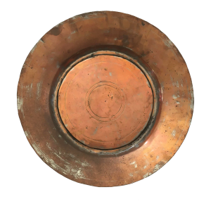 Vintage Hand-Hammered Tinned Copper Serving Dish or Charger