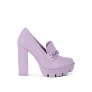 Corinne Lilac Chain Embellished Chunky Loafers (6 UK)