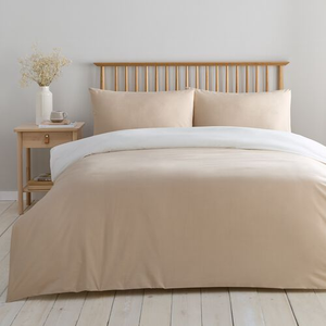 KING DUVET COVER Luxury Percale Caramel/Cream