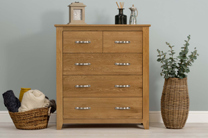 Boston Solid Natural Oak 4 Drawer Chest of Drawers