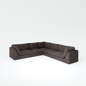 Fratti double corner sofa chocolate