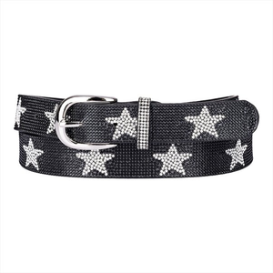 Blue Banana Crystal Stars Belt (Black)