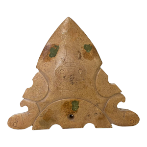 Natural Tan Beige Color Stone Carved Artistic Triangle Shape Display Art