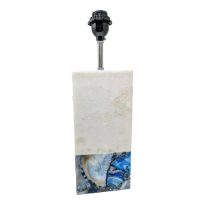 Regency White Marble and Blue Agate Table Accent Lamp