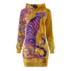 Whisper Of The Tiger Oversize Hoodie Dress (L)