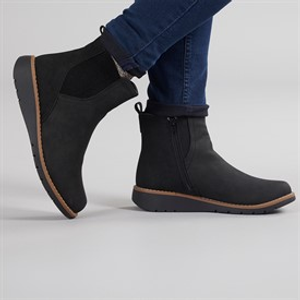 Board Angels Womens Ella Wedge Chelsea Boots Black