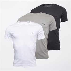 BOSS Mens Three Pack T-Shirts Grey/Black/White