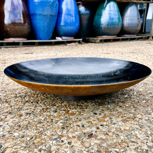 Lined Corten Steel Curved Water Bowl - 600mm Diameter x 120mm High