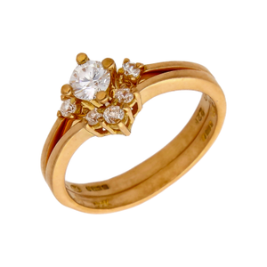 Pre-Owned 22ct Gold Cubic Zirconia Set Bridal Ring Set