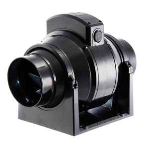 Manrose MF100T MixFlo Black In-Line Mixed Flow Extractor Fan With Adjustable Timer 100mm / 4 Inch 240V