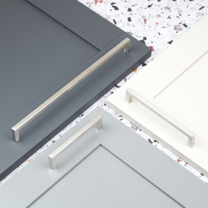 Brushed Nickel Square Cabinet Handles - 160mm Handle