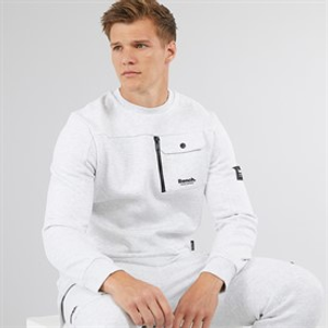 Bench Mens Rissio Utility Sweatshirt Light Grey Marl