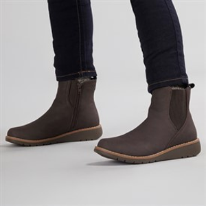 Board Angels Womens Ella Wedge Chelsea Boots Brown