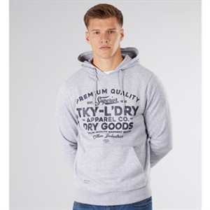 Tokyo Laundry Mens Skelton Hoodie Light Grey Marl