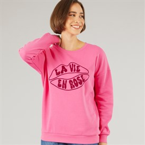 Onfire Womens Lips Sweatshirt Pink