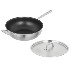 Kuhn Rikon 38507 Culinary Fiveply 28cm Non-Stick Wok/Chef's Pan with Lid and Helper Handle