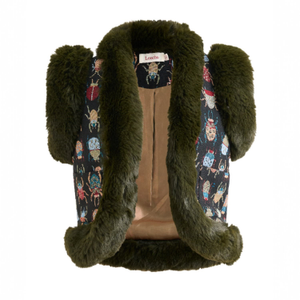 Dominica Beetlejuice Jacquard Faux Fur Trimmed Waistcoat (S)