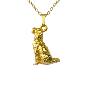 Labradoodle Pendant Eighteen Carat Gold On Sterling Silver