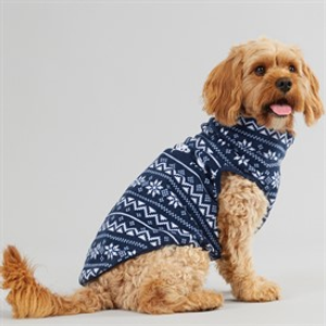 Fluid Dog Microfleece Jacquard Christmas Jumper Multi Navy