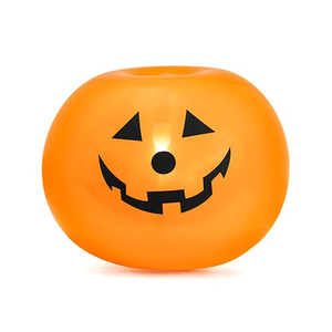 Orange Pumpkin LED Light Up Halloween Round Latex Balloons - Pack of 5