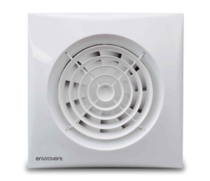 Envirovent SIL100T Silent 100 White Low Noise Wall / Ceiling Axial Extractor Fan With Adjustable Timer IP45 26.5dB(A) 100mm / 4 Inch 240V