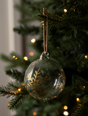 Marlow Christmas Snowflake Bauble - Glass, Gold, Set of 3