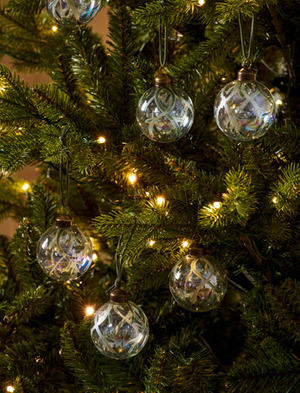 Melville Christmas Mistletoe Bauble - Glass, Rosemary, Set of 6, Mini