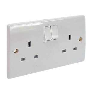 BG Electrical 822 Nexus White Moulded 2 Gang Single Pole Switchsocket 13A