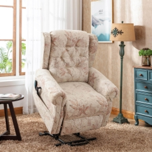 Dual Motor Power Lift Recliner Chair with Heat Massage and Infinite Position, Side Pockets, for Elderly,92x98x107 cm, Beige