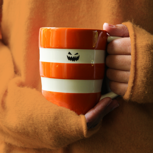 Cornish Orange 12oz Pumpkin Face Mug 