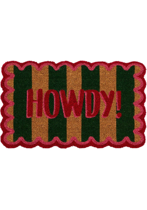 Eco-Friendly Howdy Stripe Coir Doormat - 45x75 cm