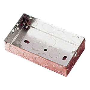 APPLEBY MB235 Steel 2 Gang Flush Mounting Box With 1 x Fixed Lugs & Knockouts 35mm