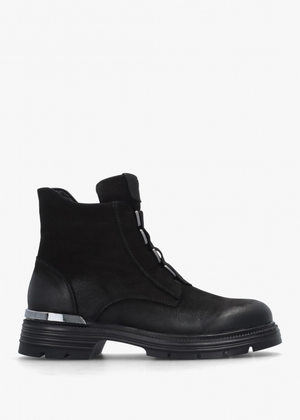 Velar Black Nubuck Elastic Front Ankle Boots
